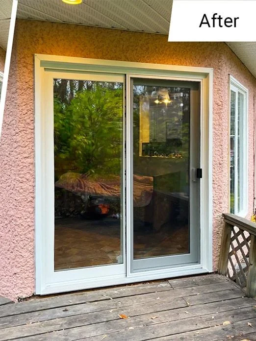 After: French doors to a sliding glass door