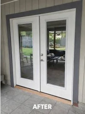 After: Slider to French doors